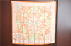 Authentic HERMES Carre 90 Scarf "SERENITE" Silk Orange Box J2017