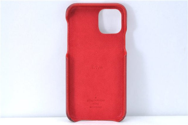 Auth Louis Vuitton Monogram Bumper 11 Pro Max IPhone Case Red M69095 LV J2026