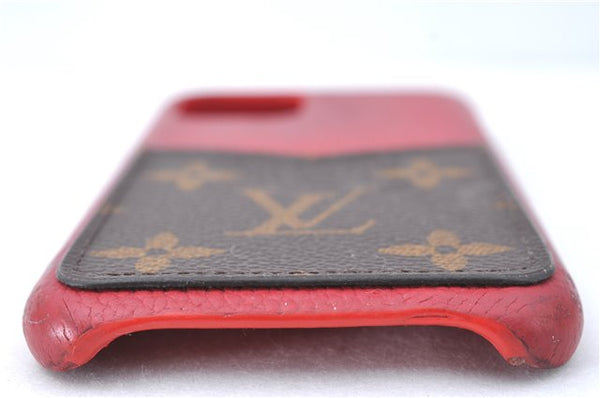 Auth Louis Vuitton Monogram Bumper 11 Pro Max IPhone Case Red M69095 LV J2026