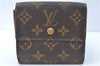 Auth Louis Vuitton Monogram Portefeuille Elise Bifold Wallet M61654 LV J2029