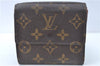 Auth Louis Vuitton Monogram Portefeuille Elise Bifold Wallet M61654 LV J2029