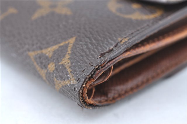 Auth Louis Vuitton Monogram Portefeuille Elise Bifold Wallet M61654 LV J2029