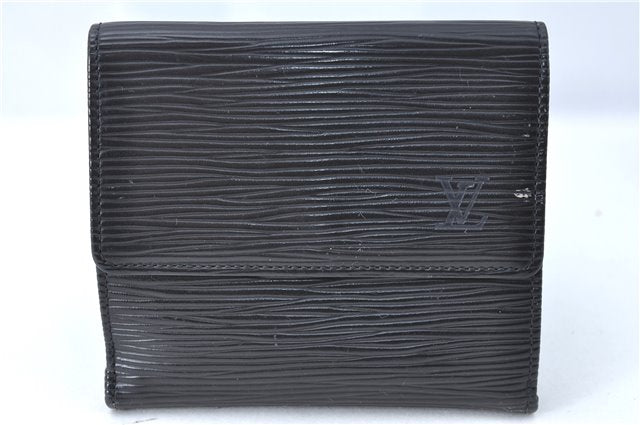 Authentic Louis Vuitton Epi Bifold Wallet Purse Black LV 4Set J2030