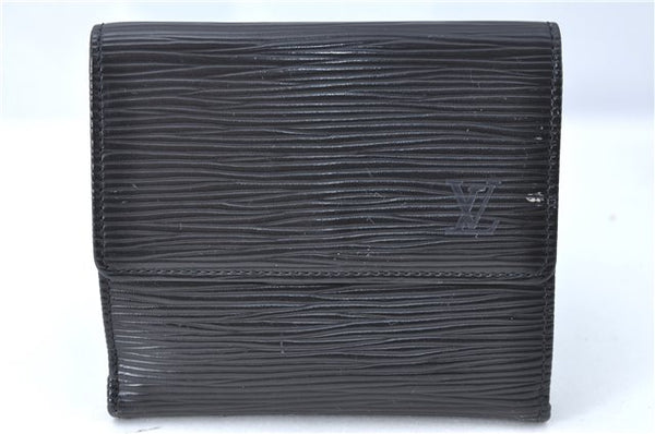 Authentic Louis Vuitton Epi Bifold Wallet Purse Black LV 4Set J2030