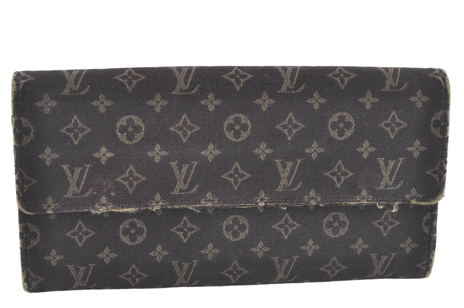 Louis Vuitton Monogram Mini Lin Portefeuille Sarah Wallet Brown M95234 LV J2037