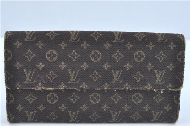 Louis Vuitton Monogram Mini Lin Portefeuille Sarah Wallet Brown M95234 LV J2037