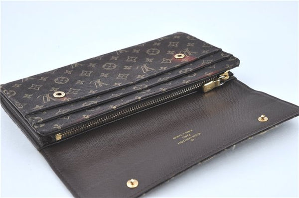 Louis Vuitton Monogram Mini Lin Portefeuille Sarah Wallet Brown M95234 LV J2037