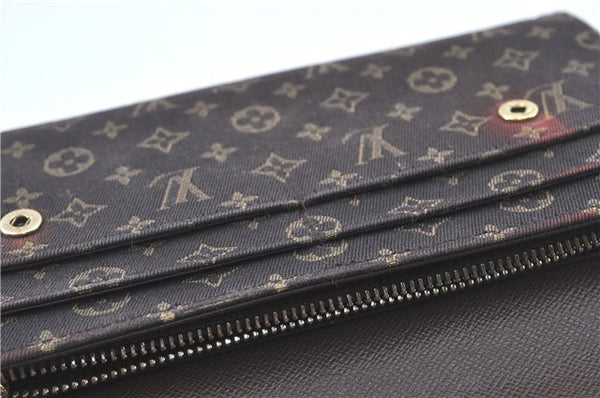 Louis Vuitton Monogram Mini Lin Portefeuille Sarah Wallet Brown M95234 LV J2037