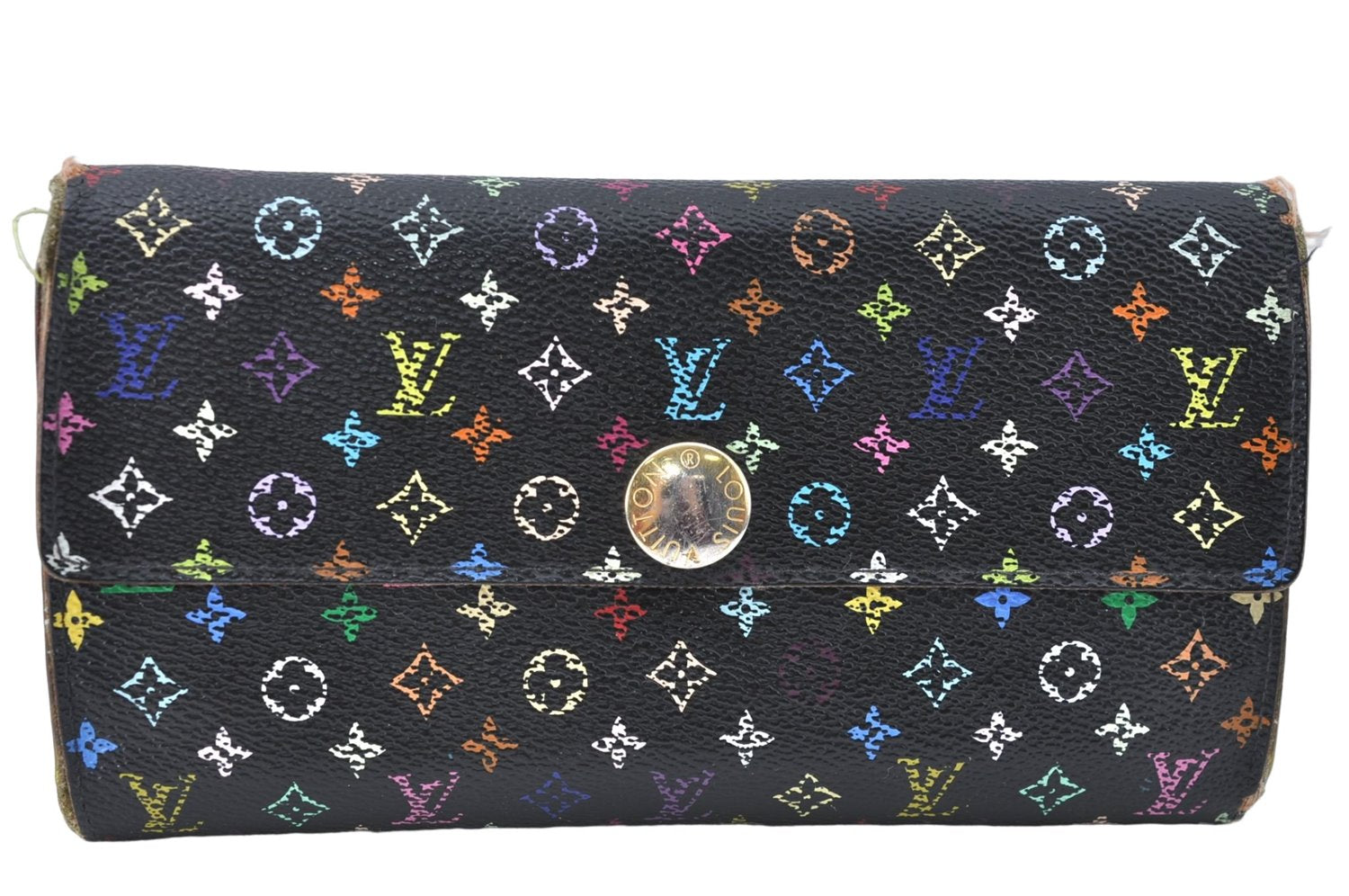 Louis Vuitton Monogram Multicolor Portefeuille Sarah Wallet M93748 Black J2042