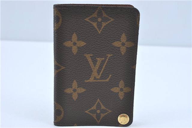 Auth Louis Vuitton Monogram Porte Cartes Credit Pression M60937 Card Case J2045