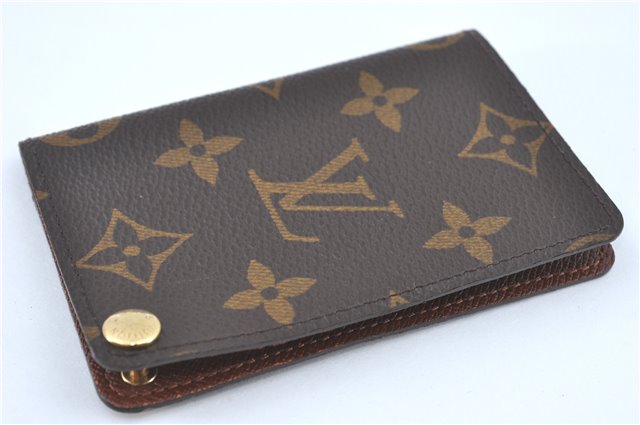 Auth Louis Vuitton Monogram Porte Cartes Credit Pression M60937 Card Case J2045