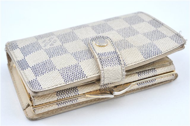 Authentic Louis Vuitton Damier Azur Portefeuille Viennois Wallet N61676 LV J2049