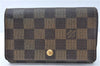 Auth Louis Vuitton Damier Porte Monnaie Billets Tresor Wallet N61730 LV J2053