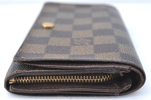 Auth Louis Vuitton Damier Porte Monnaie Billets Tresor Wallet N61730 LV J2053