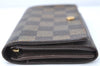 Auth Louis Vuitton Damier Porte Monnaie Billets Tresor Wallet N61730 LV J2053