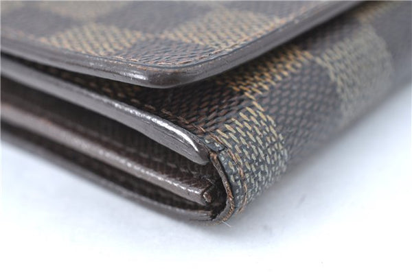 Auth Louis Vuitton Damier Porte Monnaie Billets Tresor Wallet N61730 LV J2053