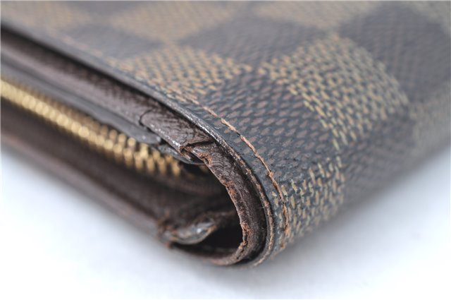 Auth Louis Vuitton Damier Porte Monnaie Billets Tresor Wallet N61730 LV J2053