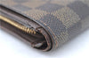 Auth Louis Vuitton Damier Porte Monnaie Billets Tresor Wallet N61730 LV J2053