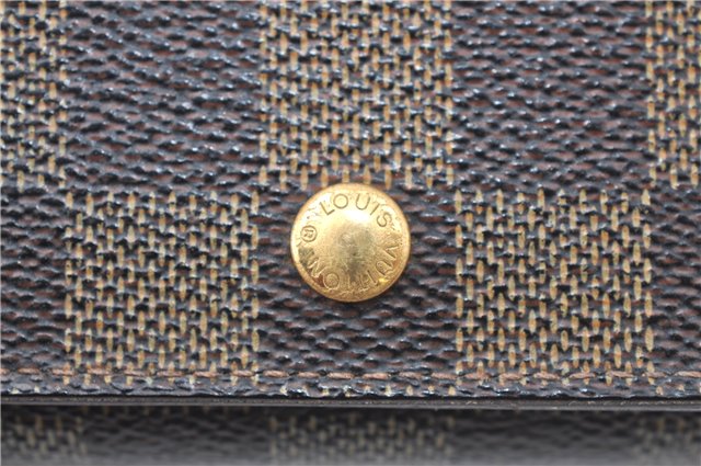 Auth Louis Vuitton Damier Porte Monnaie Billets Tresor Wallet N61730 LV J2053