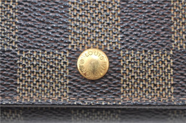 Auth Louis Vuitton Damier Porte Monnaie Billets Tresor Wallet N61730 LV J2053
