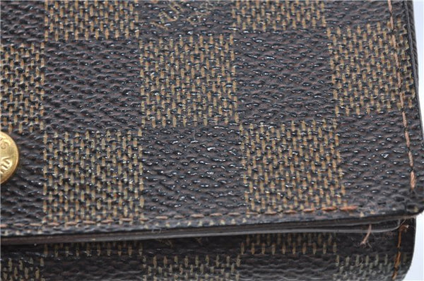 Auth Louis Vuitton Damier Porte Monnaie Billets Tresor Wallet N61730 LV J2053
