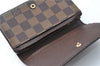 Auth Louis Vuitton Damier Porte Monnaie Billets Tresor Wallet N61730 LV J2053