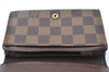 Auth Louis Vuitton Damier Porte Monnaie Billets Tresor Wallet N61730 LV J2053