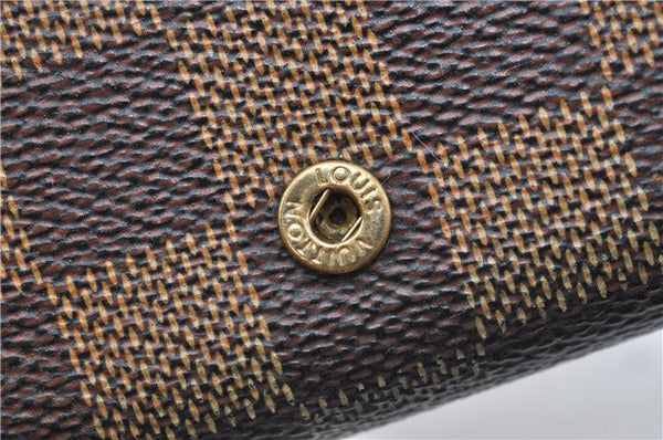 Auth Louis Vuitton Damier Porte Monnaie Billets Tresor Wallet N61730 LV J2053