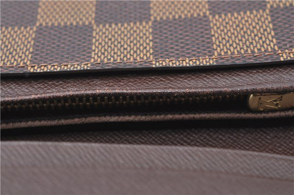 Auth Louis Vuitton Damier Porte Monnaie Billets Tresor Wallet N61730 LV J2053
