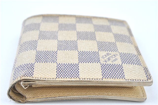 Auth Louis Vuitton Damier Azur Portefeuille Marco Bifold Wallet N60018 LV J2056