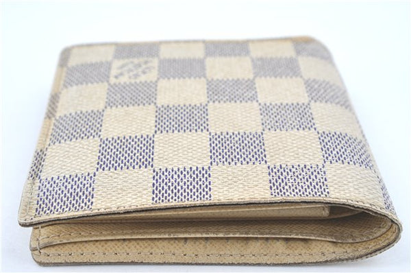 Auth Louis Vuitton Damier Azur Portefeuille Marco Bifold Wallet N60018 LV J2056