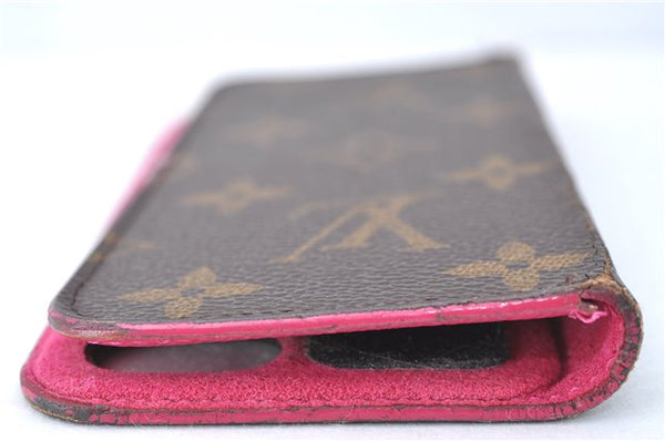 Authentic Louis Vuitton Monogram Folio Iphone 7 8 Case Pink M61906 LV J2058