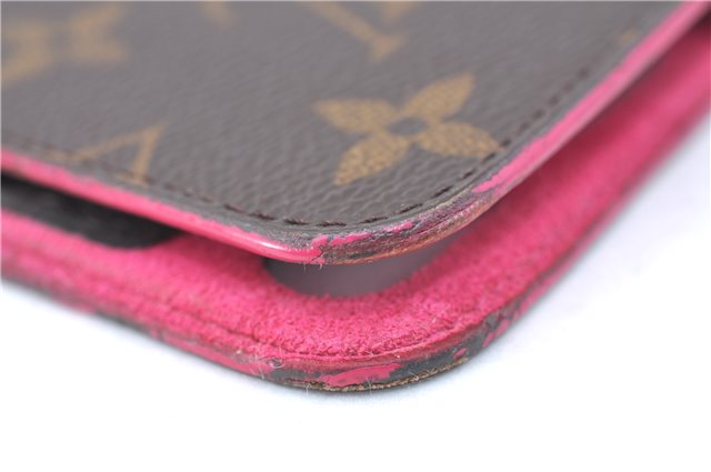 Authentic Louis Vuitton Monogram Folio Iphone 7 8 Case Pink M61906 LV J2058