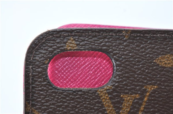 Authentic Louis Vuitton Monogram Folio Iphone 7 8 Case Pink M61906 LV J2058