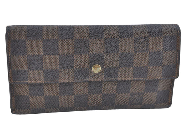 Authentic Louis Vuitton Damier Portefeuille International Wallet N61217 LV J2086