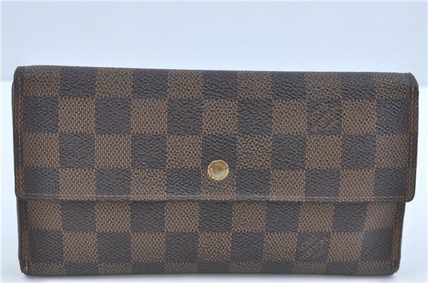 Authentic Louis Vuitton Damier Portefeuille International Wallet N61217 LV J2086