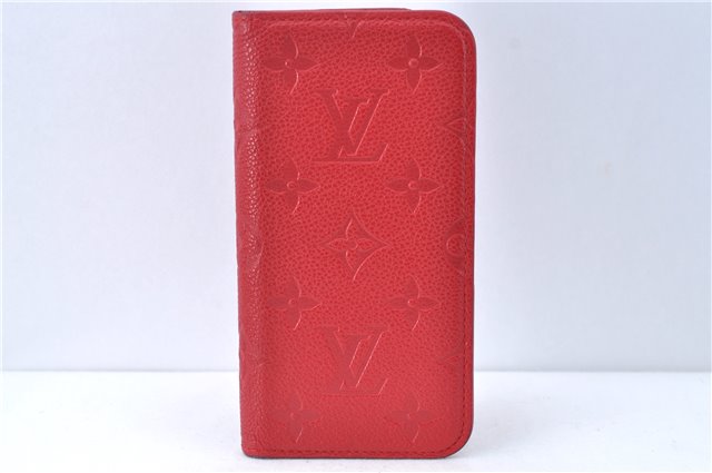 Authentic Louis Vuitton Empreinte Folio iPhone X XS Case Red M63588 LV J2088