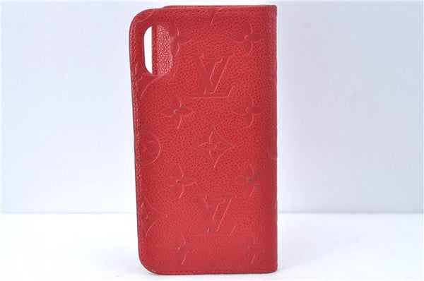 Authentic Louis Vuitton Empreinte Folio iPhone X XS Case Red M63588 LV J2088