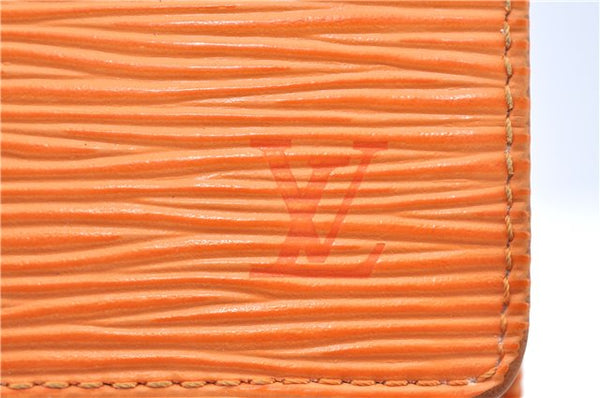 Auth Louis Vuitton Epi Porte Monnaie Billets Tresor Wallet Light Orange J2089