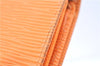 Auth Louis Vuitton Epi Porte Monnaie Billets Tresor Wallet Light Orange J2089