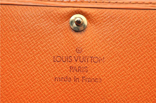 Auth Louis Vuitton Epi Porte Monnaie Billets Tresor Wallet Light Orange J2089