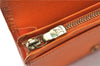 Auth Louis Vuitton Epi Porte Monnaie Billets Tresor Wallet Light Orange J2089