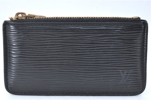 Authentic Louis Vuitton Epi Pochette Cles Coin Case Black M63802 LV J2091