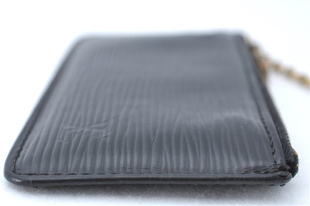 Authentic Louis Vuitton Epi Pochette Cles Coin Case Black M63802 LV J2091