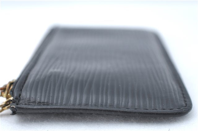 Authentic Louis Vuitton Epi Pochette Cles Coin Case Black M63802 LV J2091