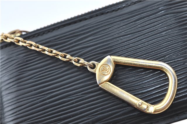 Authentic Louis Vuitton Epi Pochette Cles Coin Case Black M63802 LV J2091