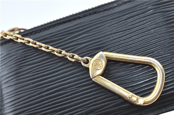 Authentic Louis Vuitton Epi Pochette Cles Coin Case Black M63802 LV J2091