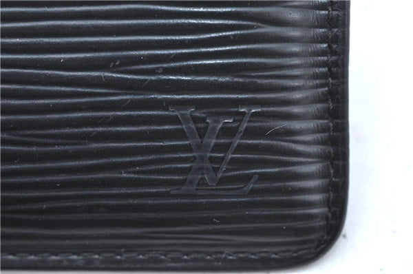 Authentic Louis Vuitton Epi Pochette Cles Coin Case Black M63802 LV J2091