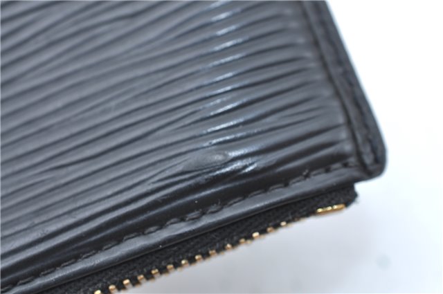 Authentic Louis Vuitton Epi Pochette Cles Coin Case Black M63802 LV J2091