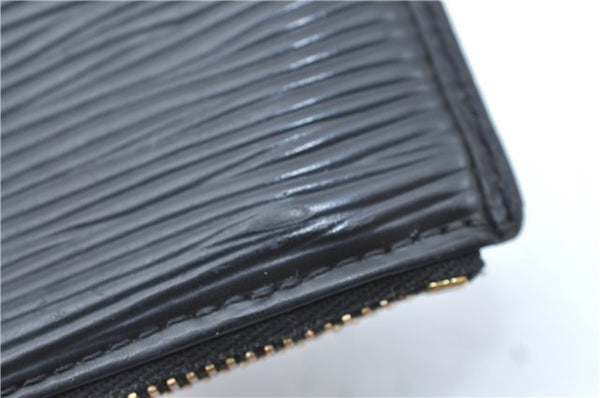 Authentic Louis Vuitton Epi Pochette Cles Coin Case Black M63802 LV J2091